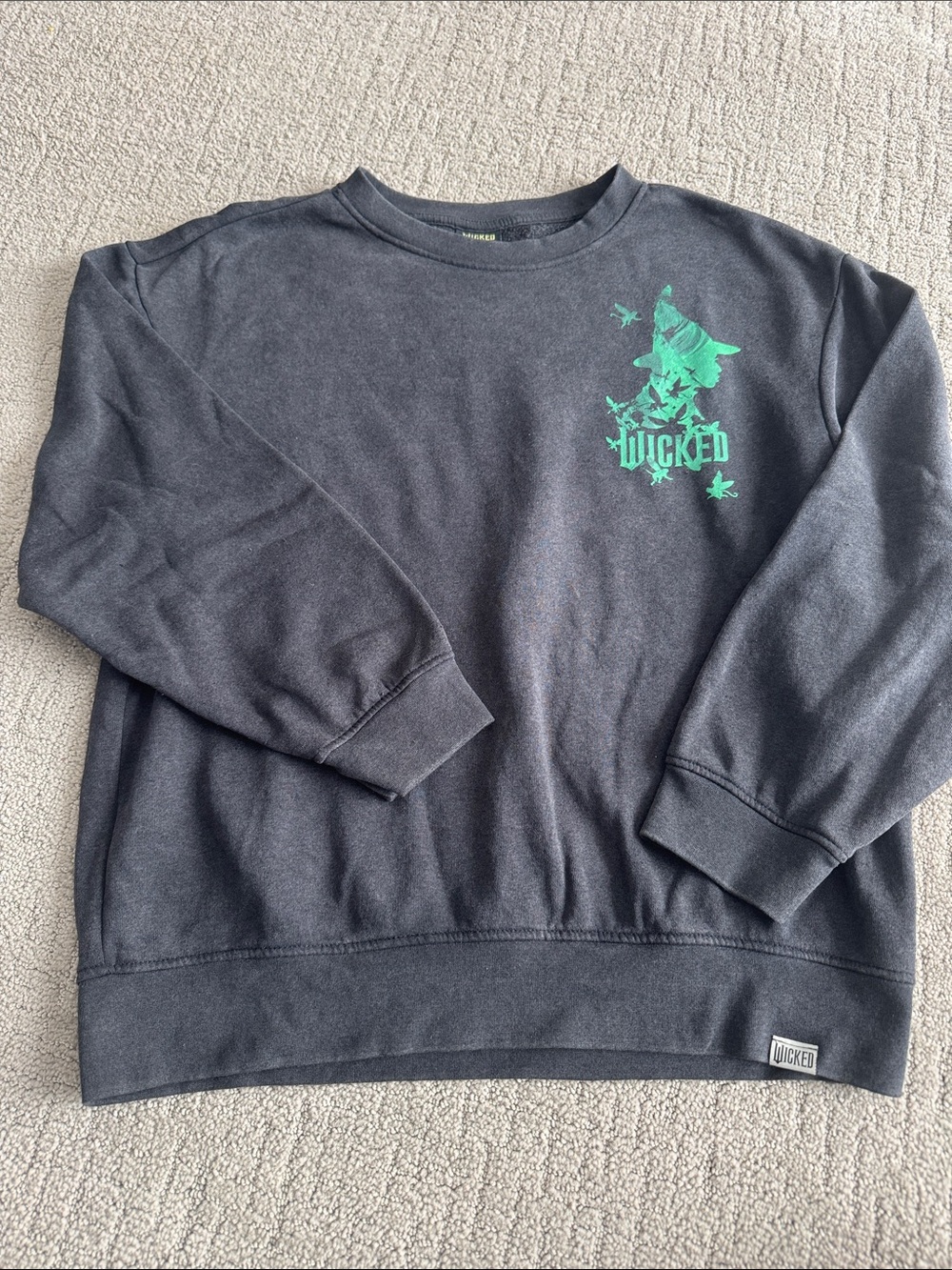 Wicked Logo Black Crewneck Sweatshirt with Green Graphic